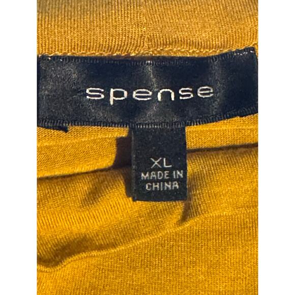 Spense · XL · Ruched Mock Neck Long Sleeve Top · Viscose/Spandex · Mustard - Picture 4 of 6